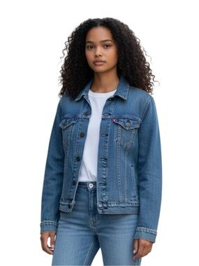 Levi's Medium Blue Wash Classic Denim Jean Jacket Size M